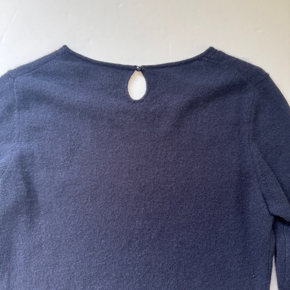 Talbots Audrey Pure Cashmere Sweater Navy Blue Soft Crew Neck 3/4 Sleeves Sz XS - Picture 9 of 12